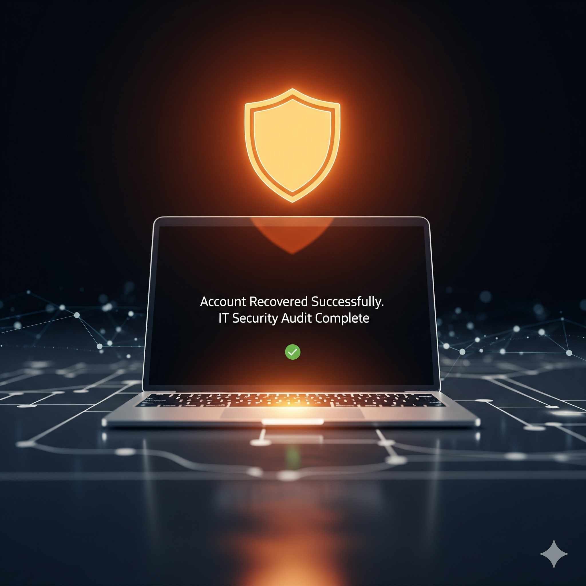 Grafische Darstellung der Kontowiederherstellung und eines IT-Sicherheitsaudits